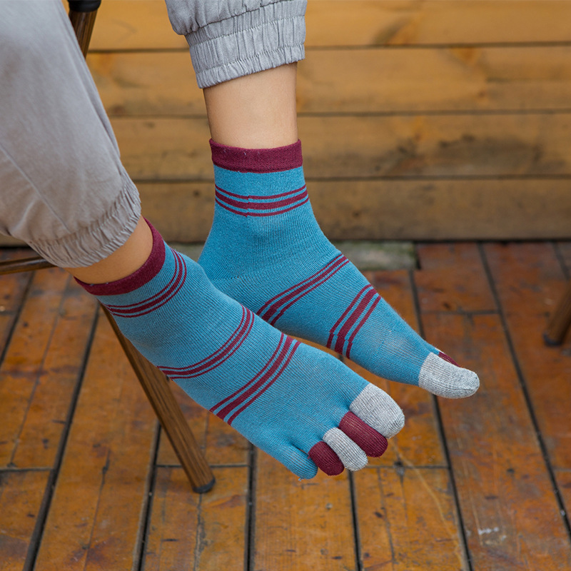 1/5 пар мужских полосатых носк – обзор и цена Toe Sock Split
